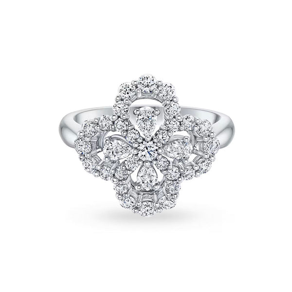ˇFashion StreetˇLOOP RING FULL MOTIF DIAMOND 16MM SILVE