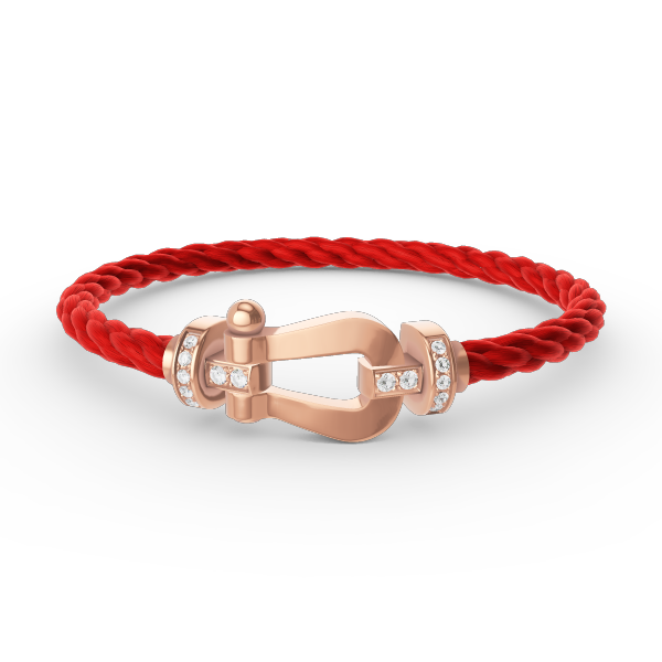 ˇFashion StreetˇFORCE LARGE HORSESHOE HALF DIAMOND BRACELET ROSE GOLD