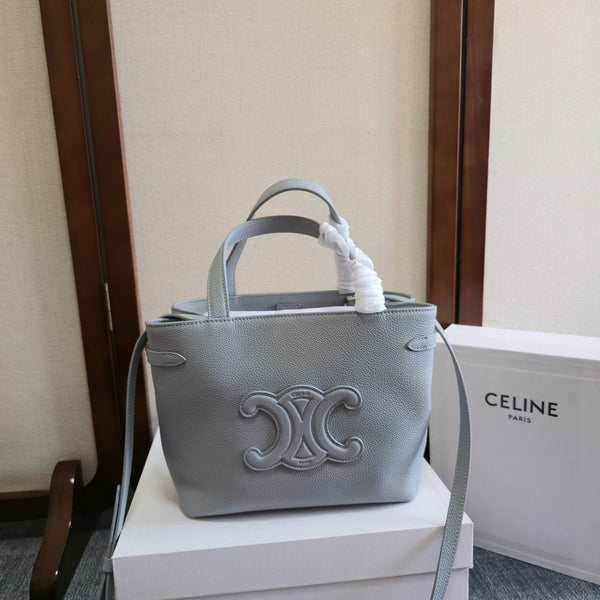 MINI CABAS ANAIS CUIR TRIOMPHE 20 IN BLUE GREY GRAINED CALFSKIN