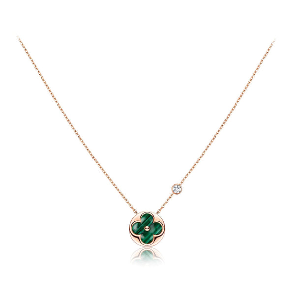 ˇFashion StreetˇSUN PEDANT PINK GOLD 1 DIAMOND NECKLACE