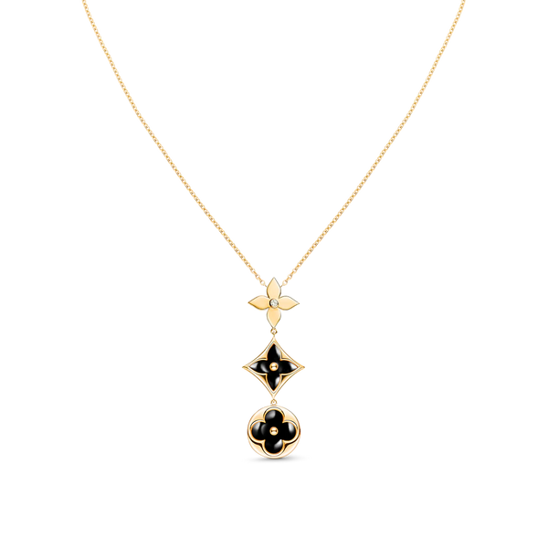 ˇFashion StreetˇSTAR AND SUN ONYX PINK GOLD NECKLACE