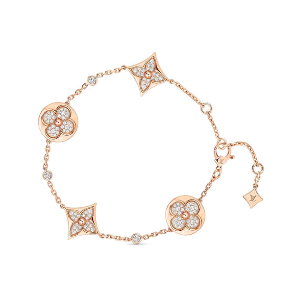 ˇFashion StreetˇSTAR AND SUN 4 MOTIFS GOLD DIAMONDS BRACELET