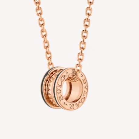 ˇFashion StreetˇZERO 1 ROCK PEDANT PINK GOLD BLACK NECKLACE
