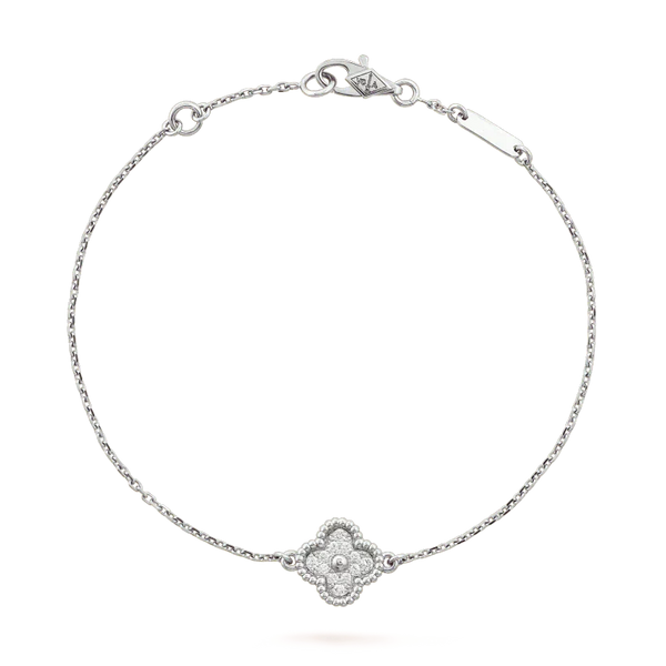 ˇFashion StreetˇCLOVER  SINGLE FLOWER BRACELET SILVER