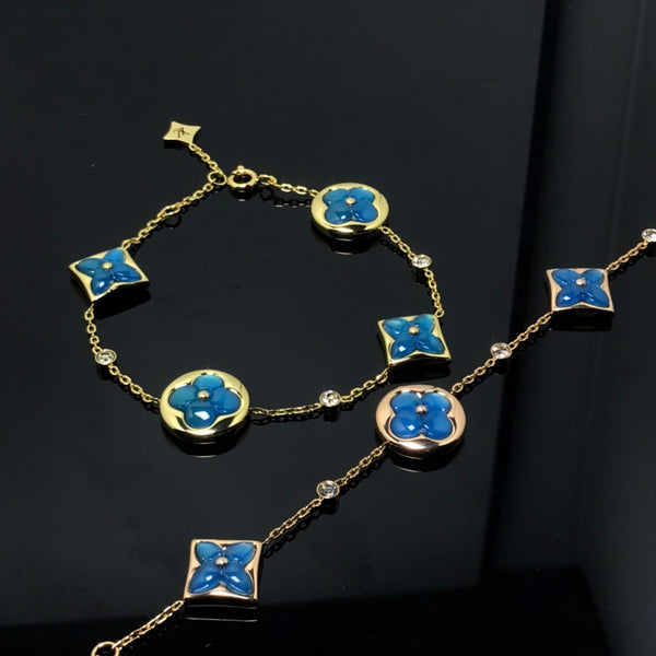 ˇFashion StreetˇSTAR AND SUN 4 MOTIF BLUE BRACELET