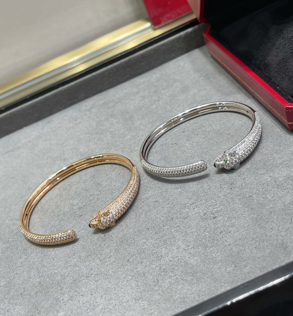 ˇFashion StreetˇPANTHERE FULL DIAMOND OPEN BRACELET