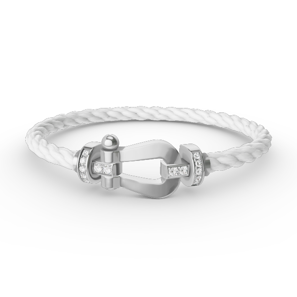 ˇFashion StreetˇFORCE LARGE HORSESHOE HALF DIAMOND BRACELET SILVER